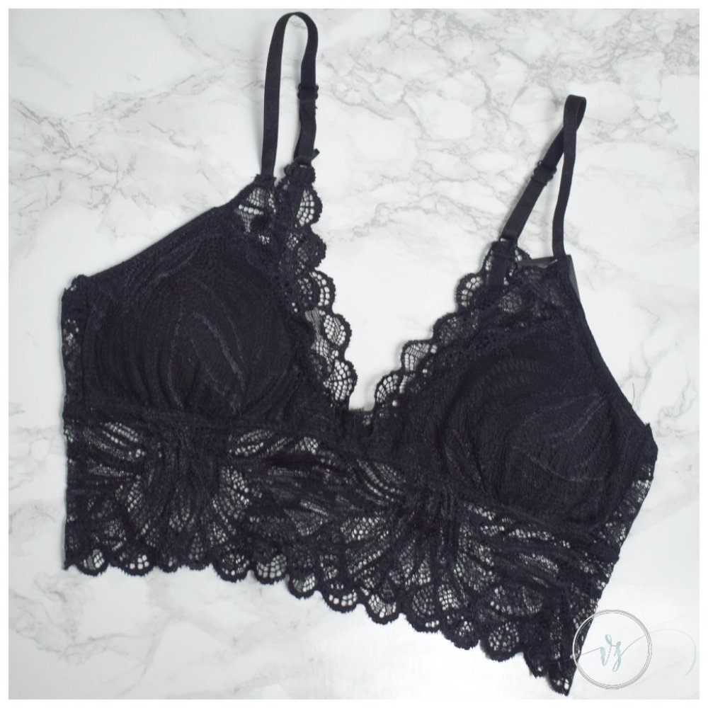 Black Floral Lace Bralette